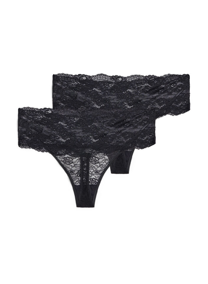 Lots de 2 culottes, Noir, Packshot image number 1
