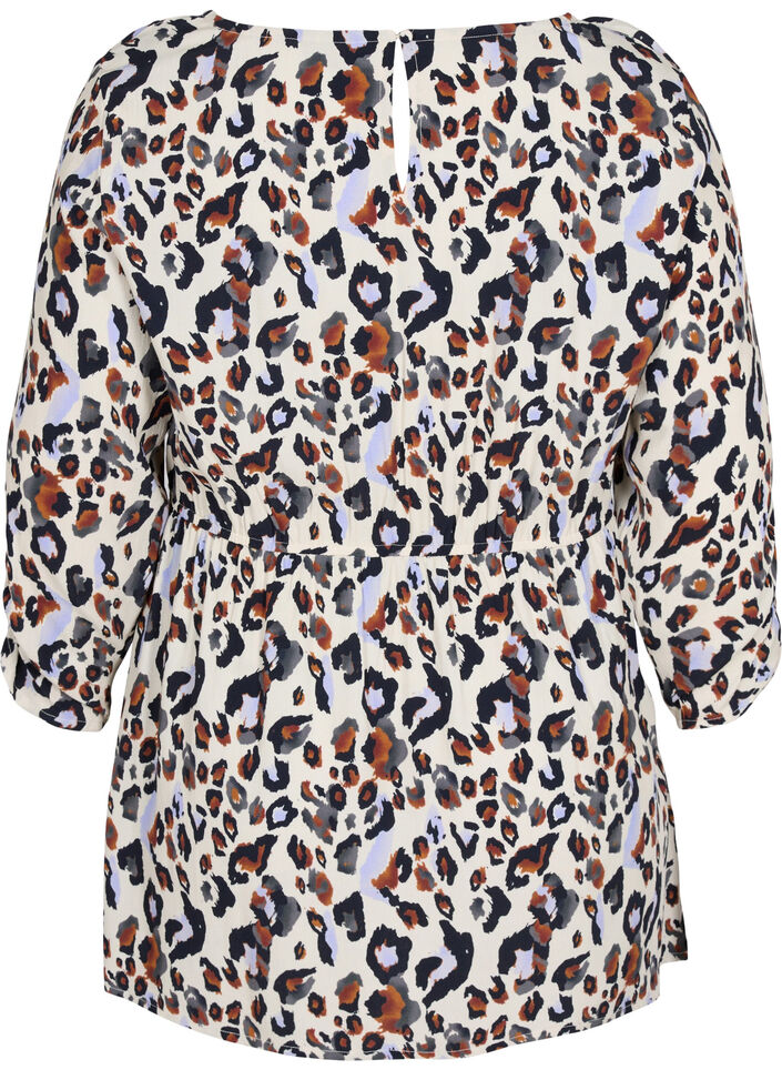 Chemisier de maternité en viscose et imprimé floral, White Leo Print , Packshot image number 1