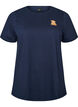 T-shirt en coton bio avec motif ourson, Bleu, Packshot image number 0