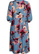 Robe mi-longue avec imprim&eacute; floral et manches 3/4, Bleu, Packshot image number 1