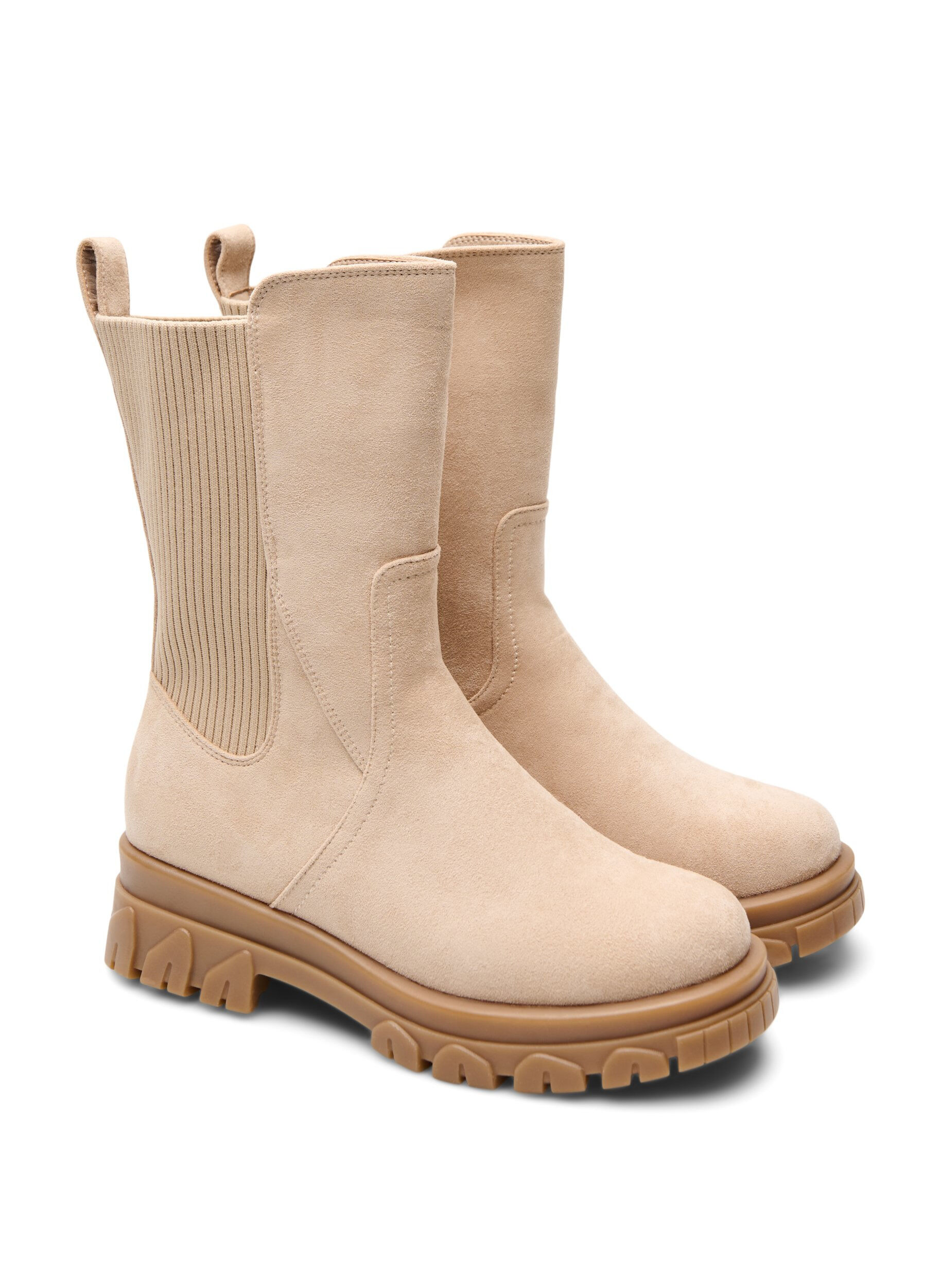 ZizziBottines &agrave; semelle &eacute;paisse en su&eacute;dine, Beige, Packshot image number 1