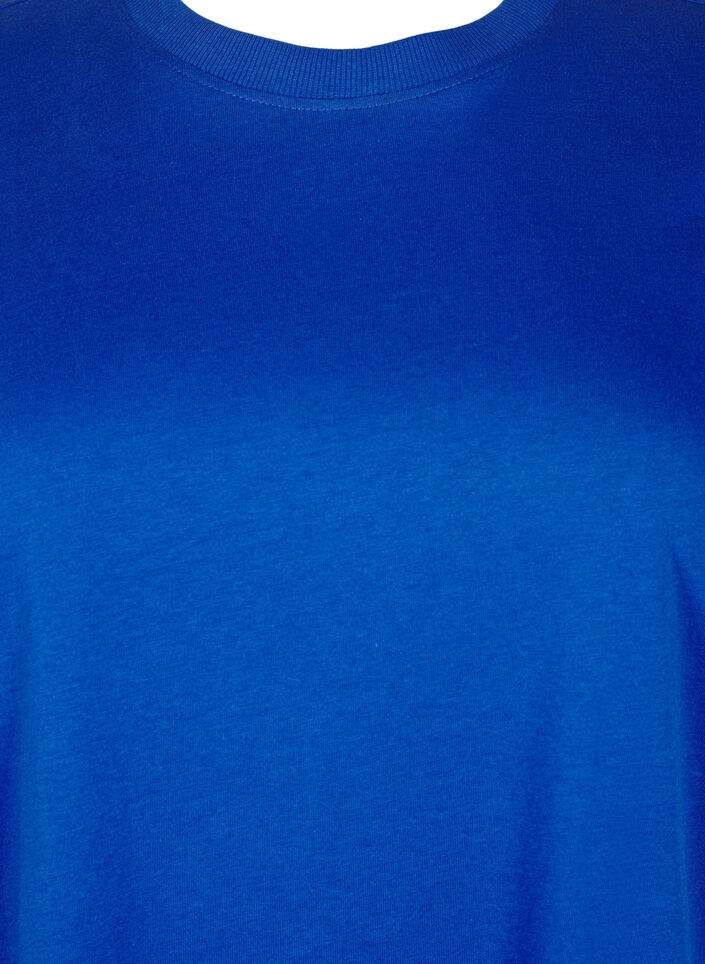 T-shirt basique en coton à col rond, Bleu, Packshot image number 2