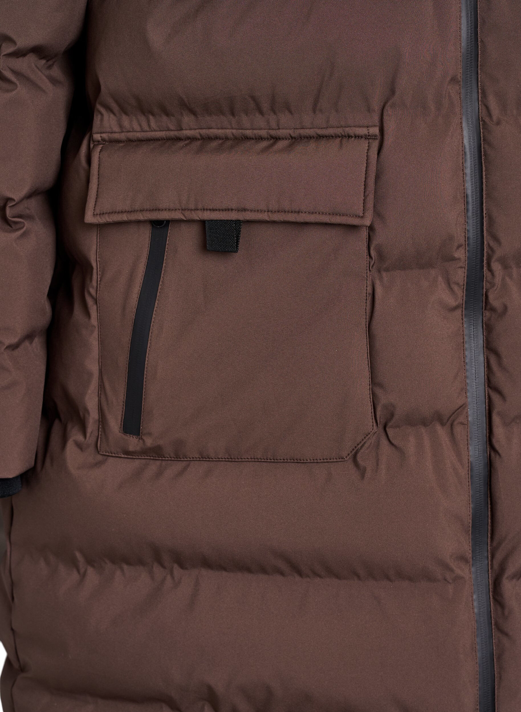 Zizzi Doudoune avec capuche et poches, Marron, Packshot image number 3