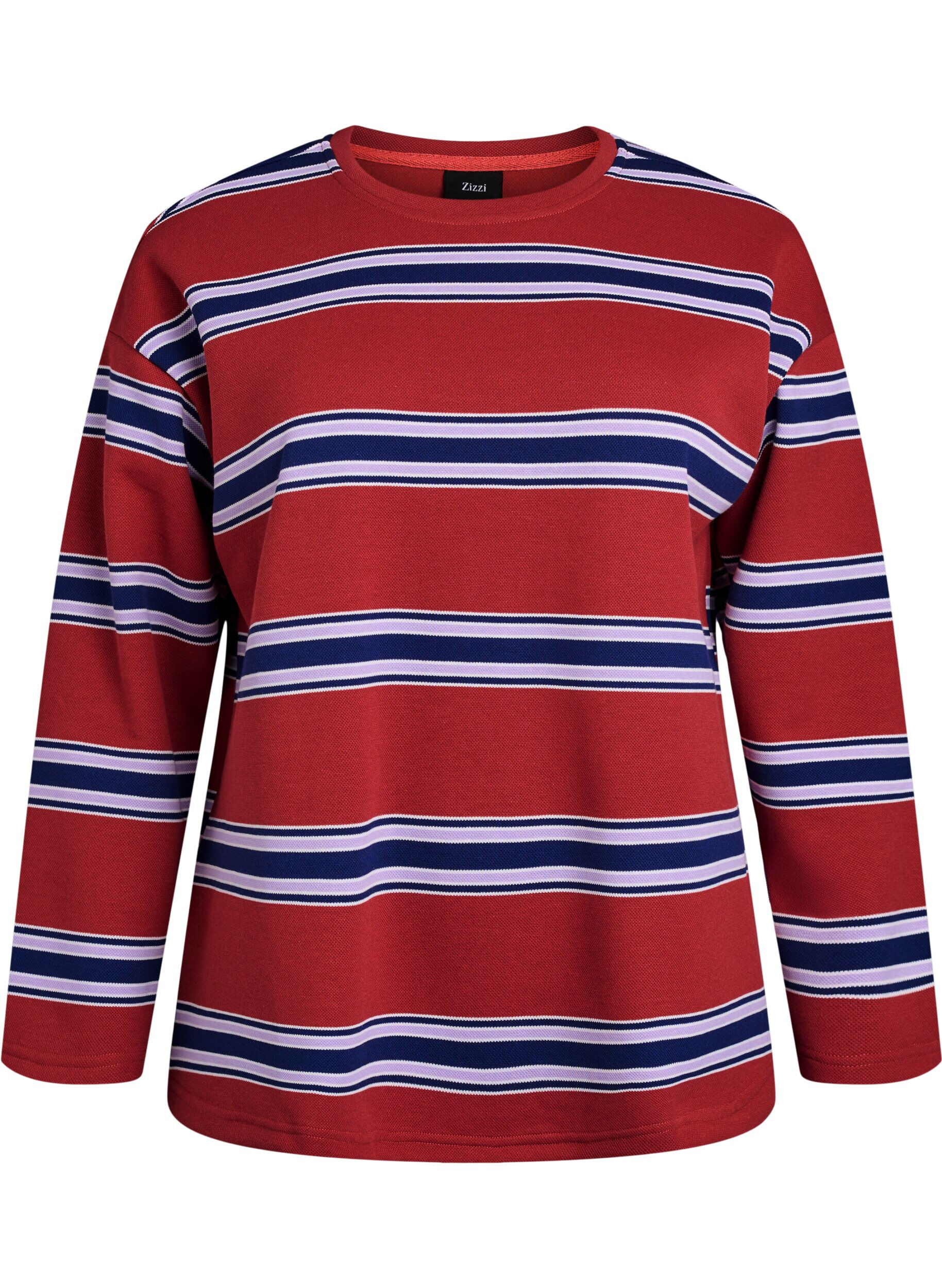 Blouse en jersey &agrave; larges rayures