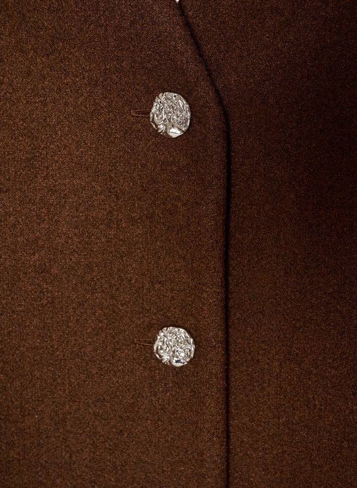 Gilet &agrave; col V avec boutons, Marron, Packshot image number 2