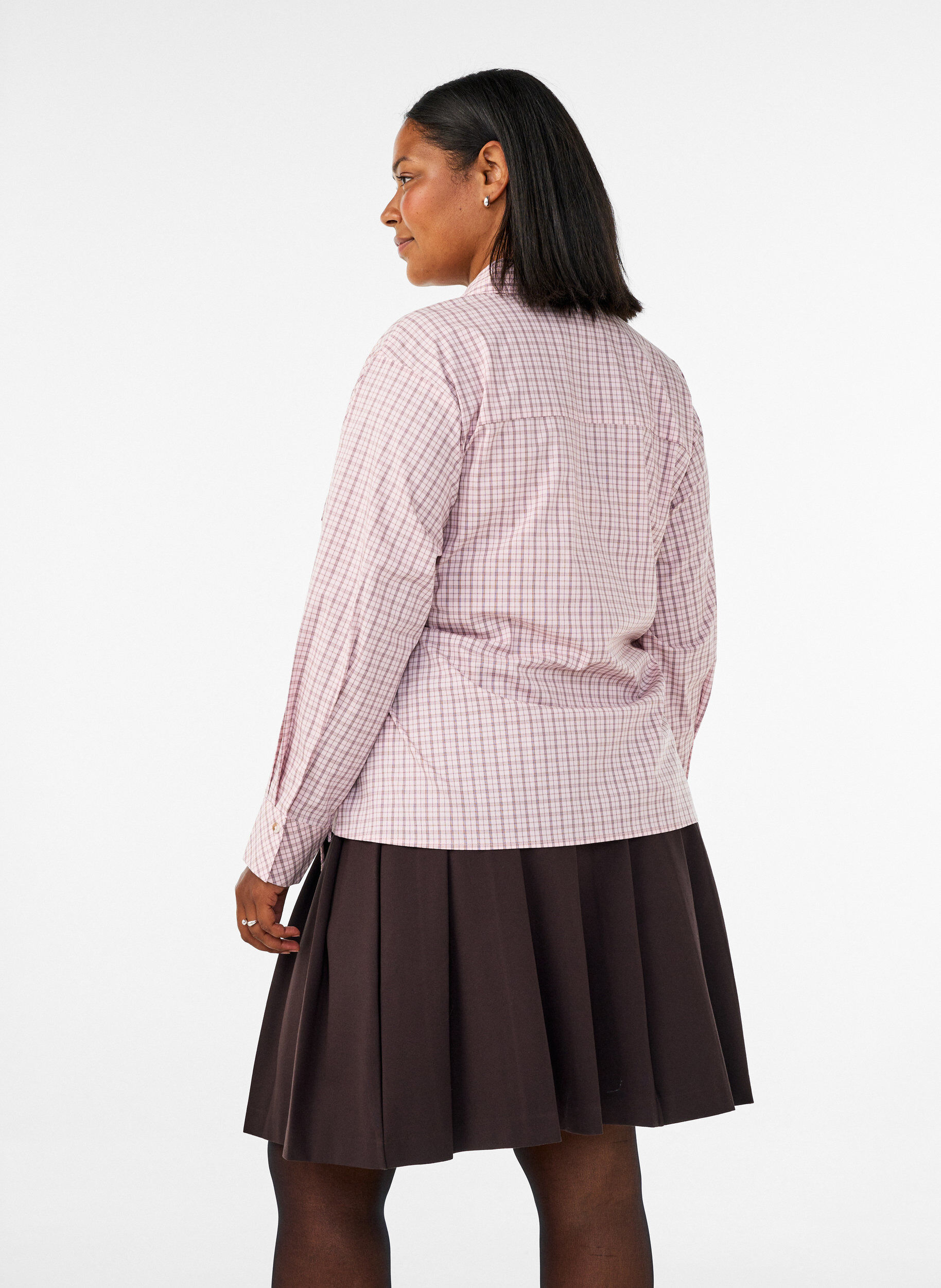 ZizziJupe courte pliss&eacute;e &agrave; taille &eacute;lastique, Marron, Model image number 2