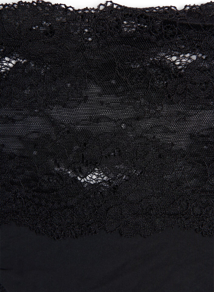 String lot de 2 avec bord large en dentelle, Noir, Packshot image number 2