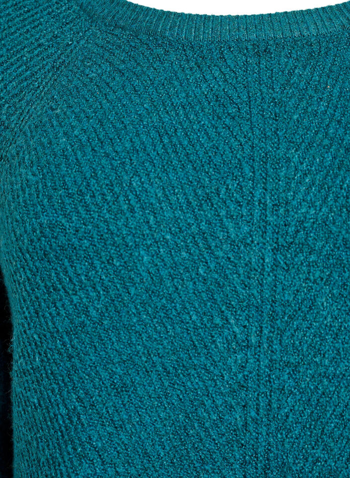 Pull en maille &agrave; motif diagonal et manches raglan, Vert, Packshot image number 2