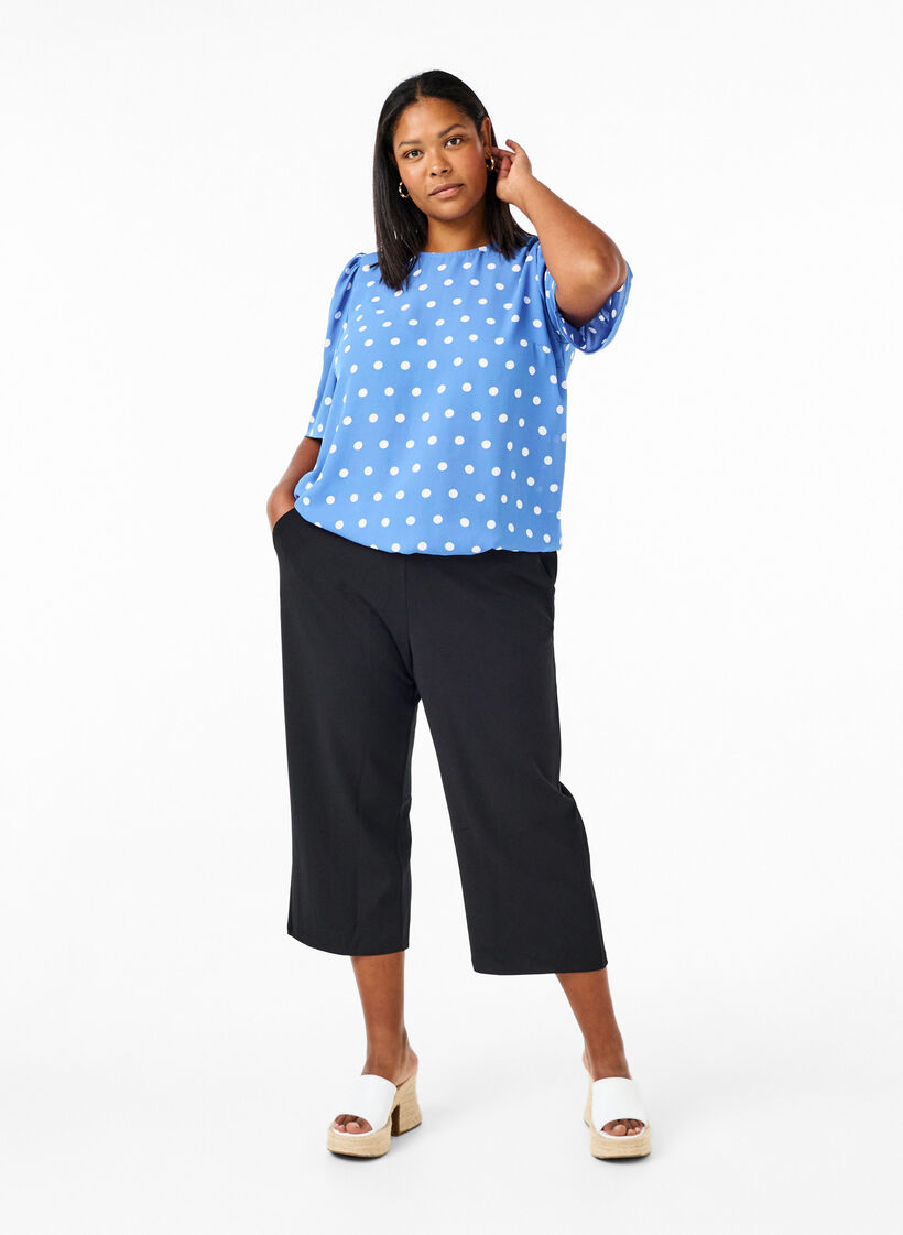 Chemisier à pois à manches courtes, River S. White Dot, Model image number 2