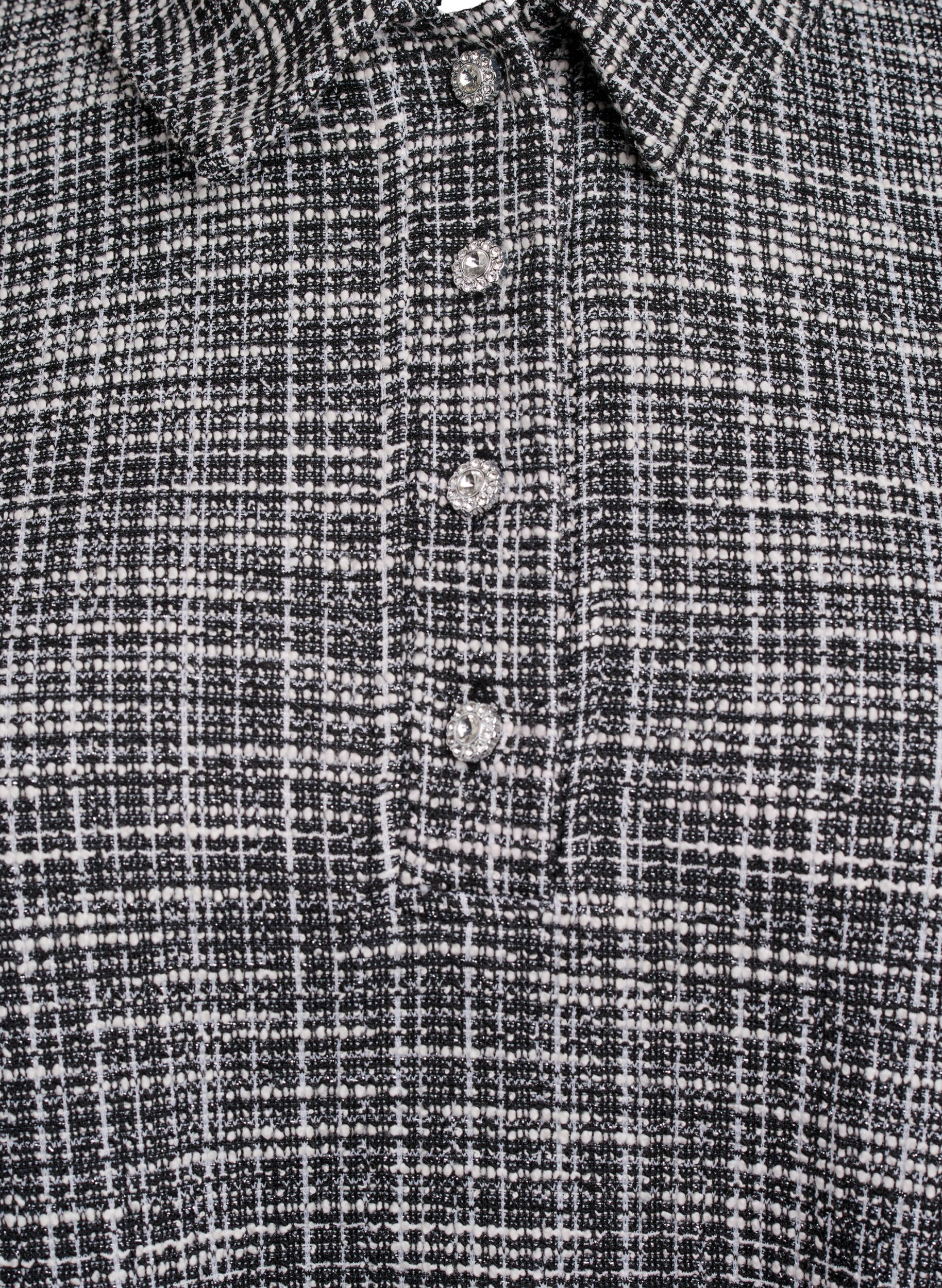 Zizzi Robe courte en jersey textur&eacute; &agrave; carreaux graphiques, Vanille, Packshot image number 2