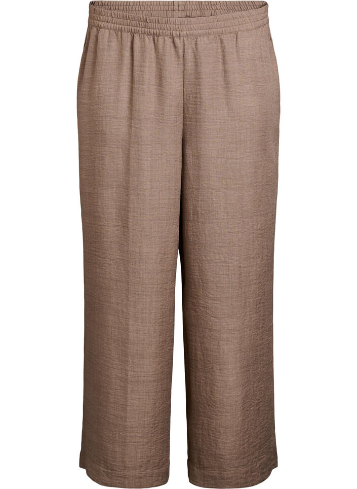 Pantalon ample avec ceinture &eacute;lastique et poches, Marron, Packshot image number 0