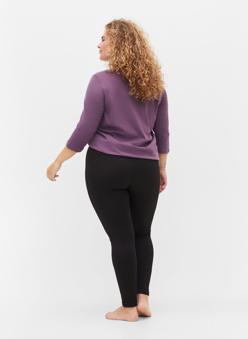 Leggings avec coupe stretch et ajustée, Black, Model image number 0