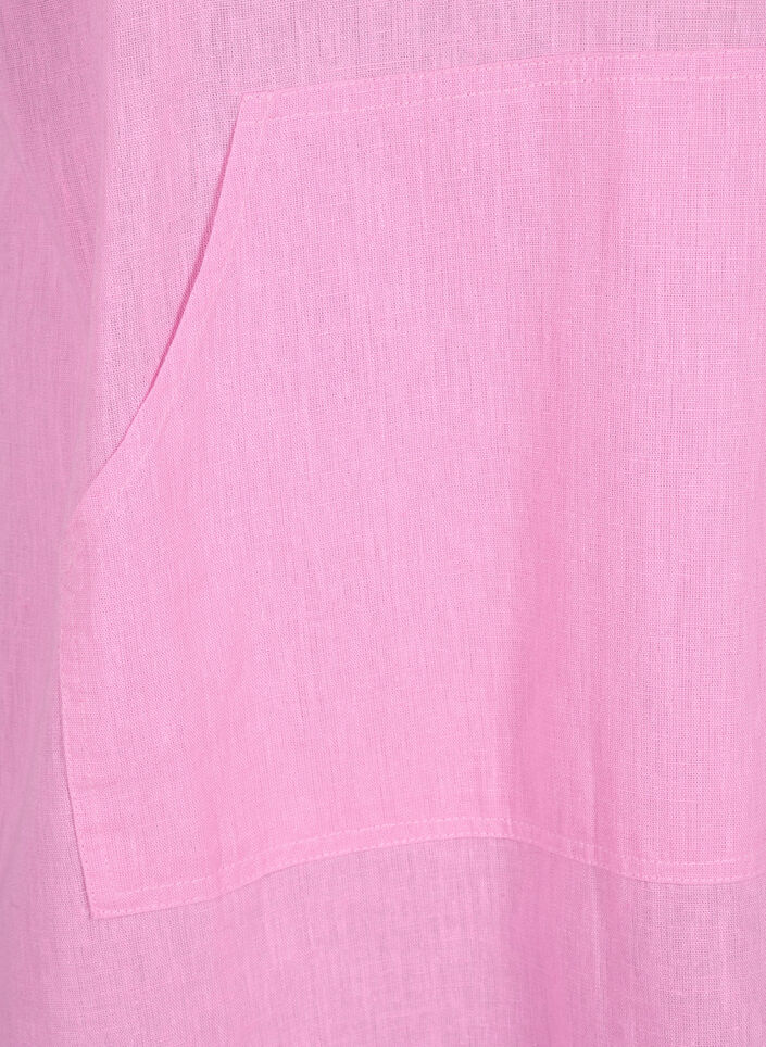 Robe à capuche en coton mélangé et lin, Rosebloom, Packshot image number 2