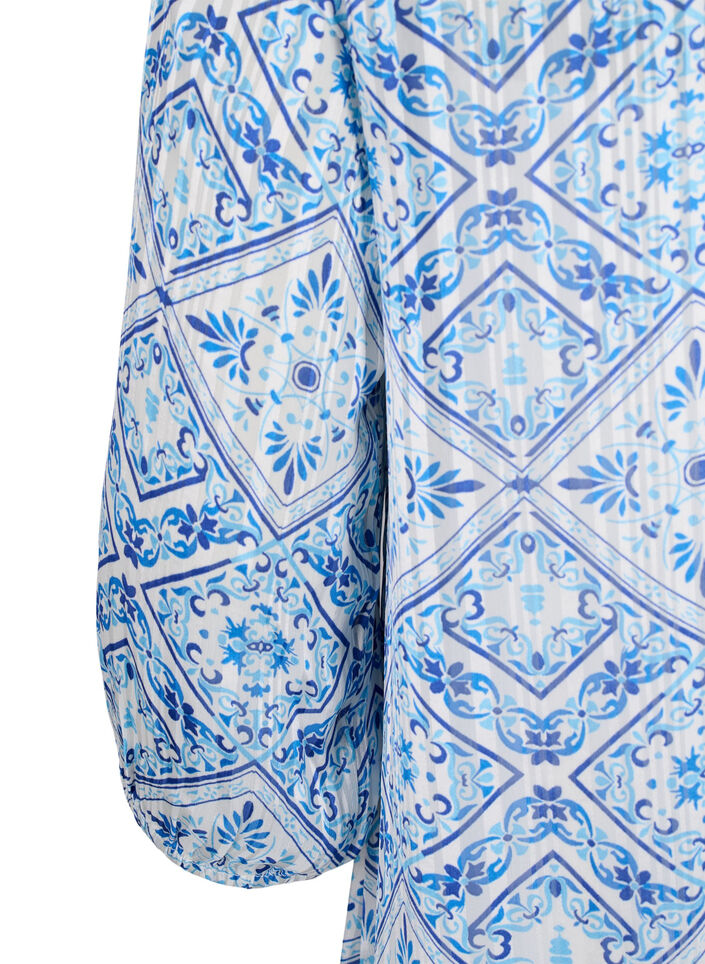 Robe imprimée avec col en V et manches 3/4, Birch Graphic AOP, Packshot image number 3