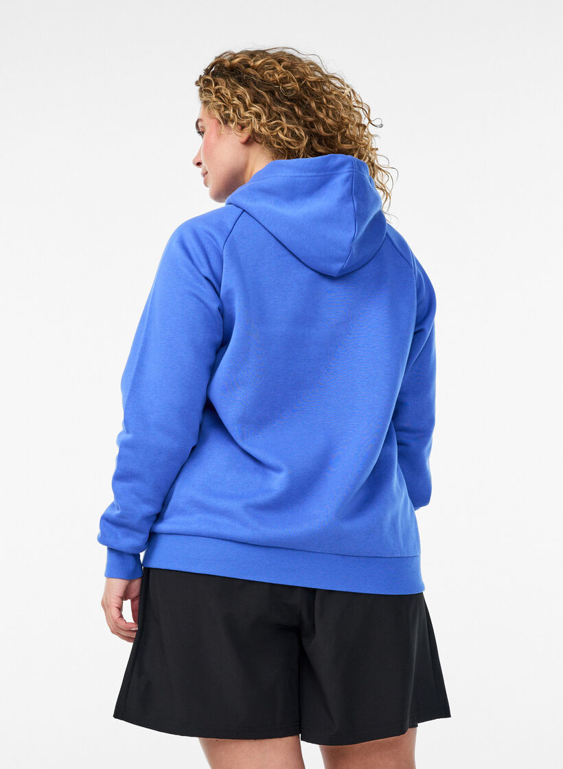 Sweat &agrave; capuche avec motif brod&eacute; devant, Bleu, Model image number 2