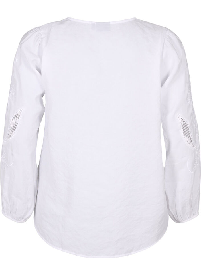 Chemisier en TENCEL™ Modal avec des broderies, Bright White, Packshot image number 1