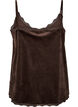 Top en velours avec bordure en dentelle, Marron, Packshot image number 1