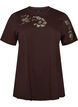 T-shirt en coton avec appliqu&eacute;s en dentelle, Marron, Packshot image number 0
