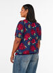 Blouse en viscose avec imprim&eacute; floral et coupe ballon, Bleu, Model image number 2