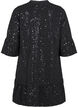 Robe à paillettes avec col en V et manches 3/4, Black w. Bl. Sequins, Packshot image number 1