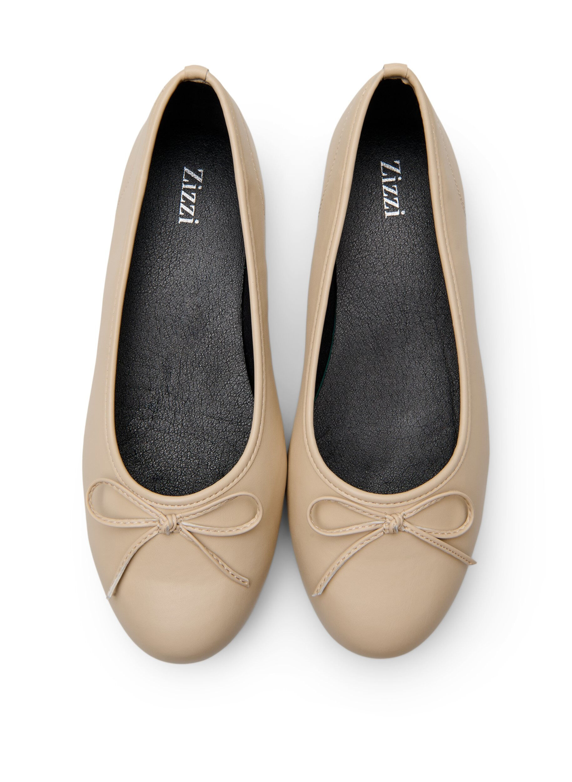 Zizzi Large - Ballerine avec n&oelig;ud, Beige, Packshot image number 2