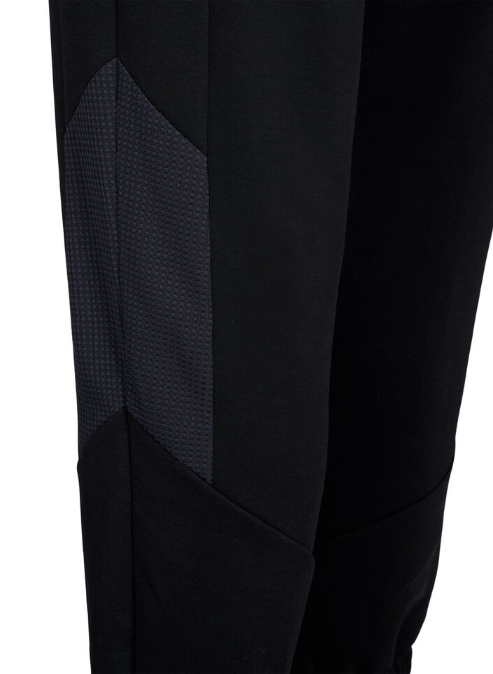 Pantalons de survêtement avec détail texturé, Black, Packshot image number 3