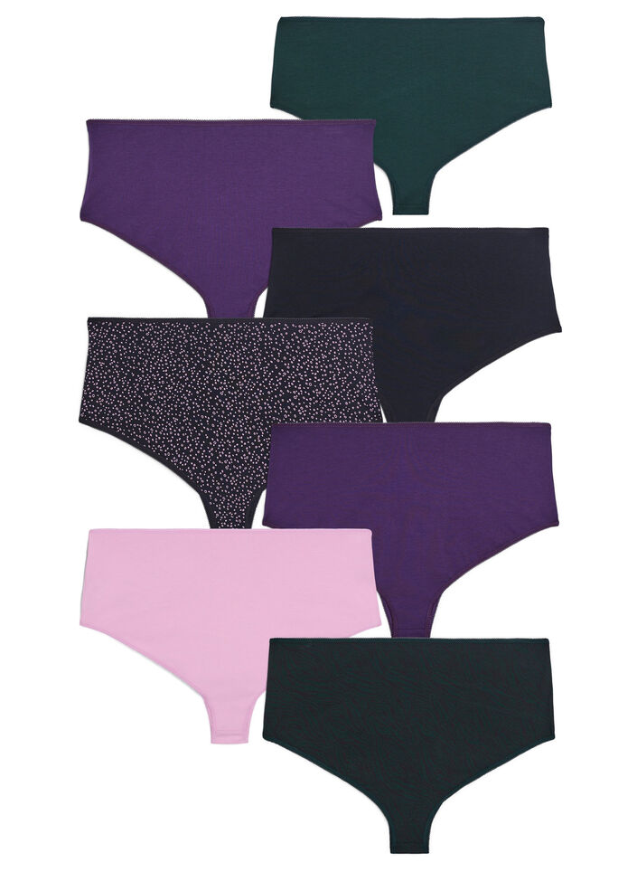 7-pack culottes hipster taille classique, Violet, Packshot image number 1