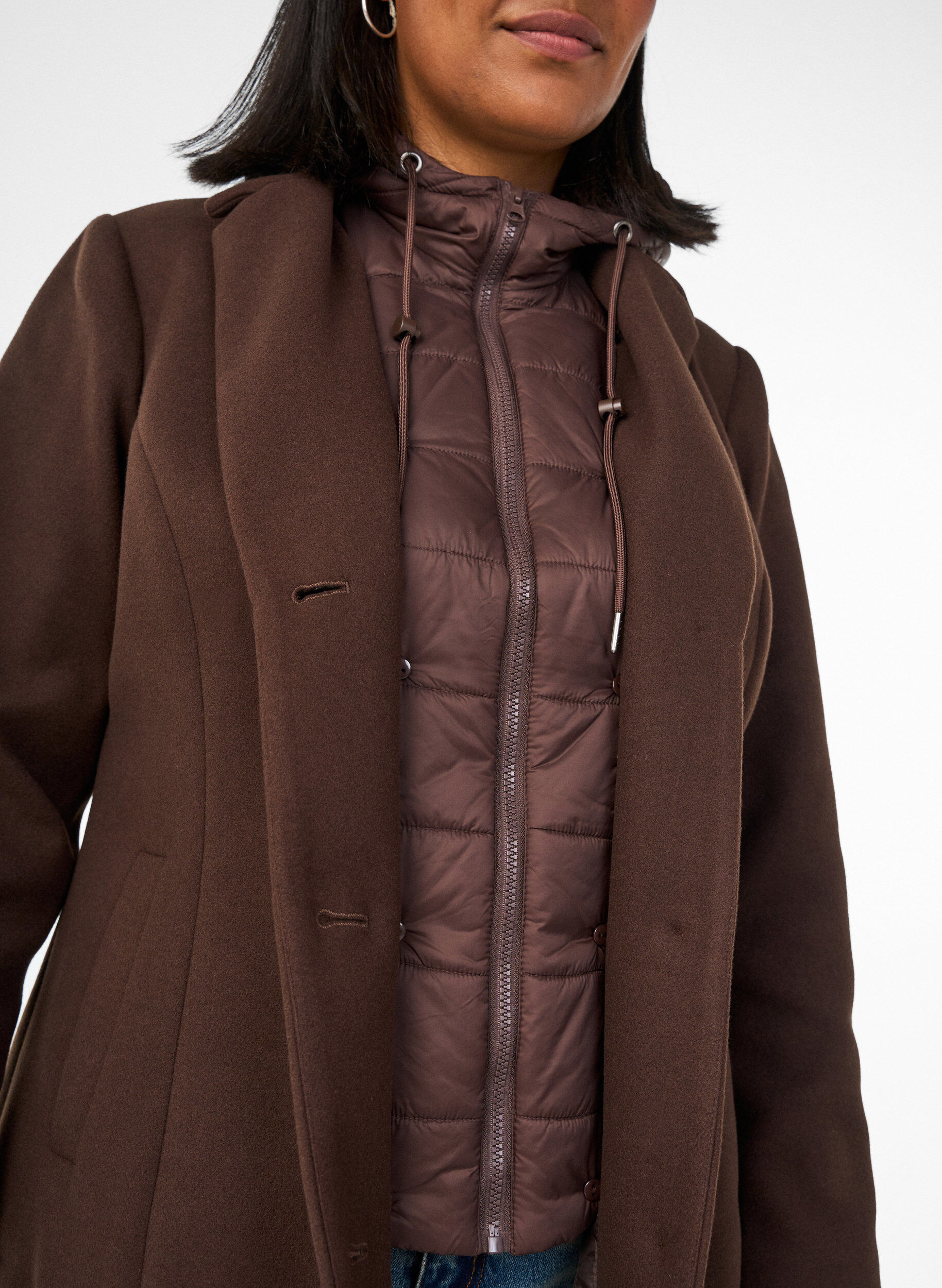ZizziManteau avec insert matelass&eacute; amovible, Marron, Model image number 4