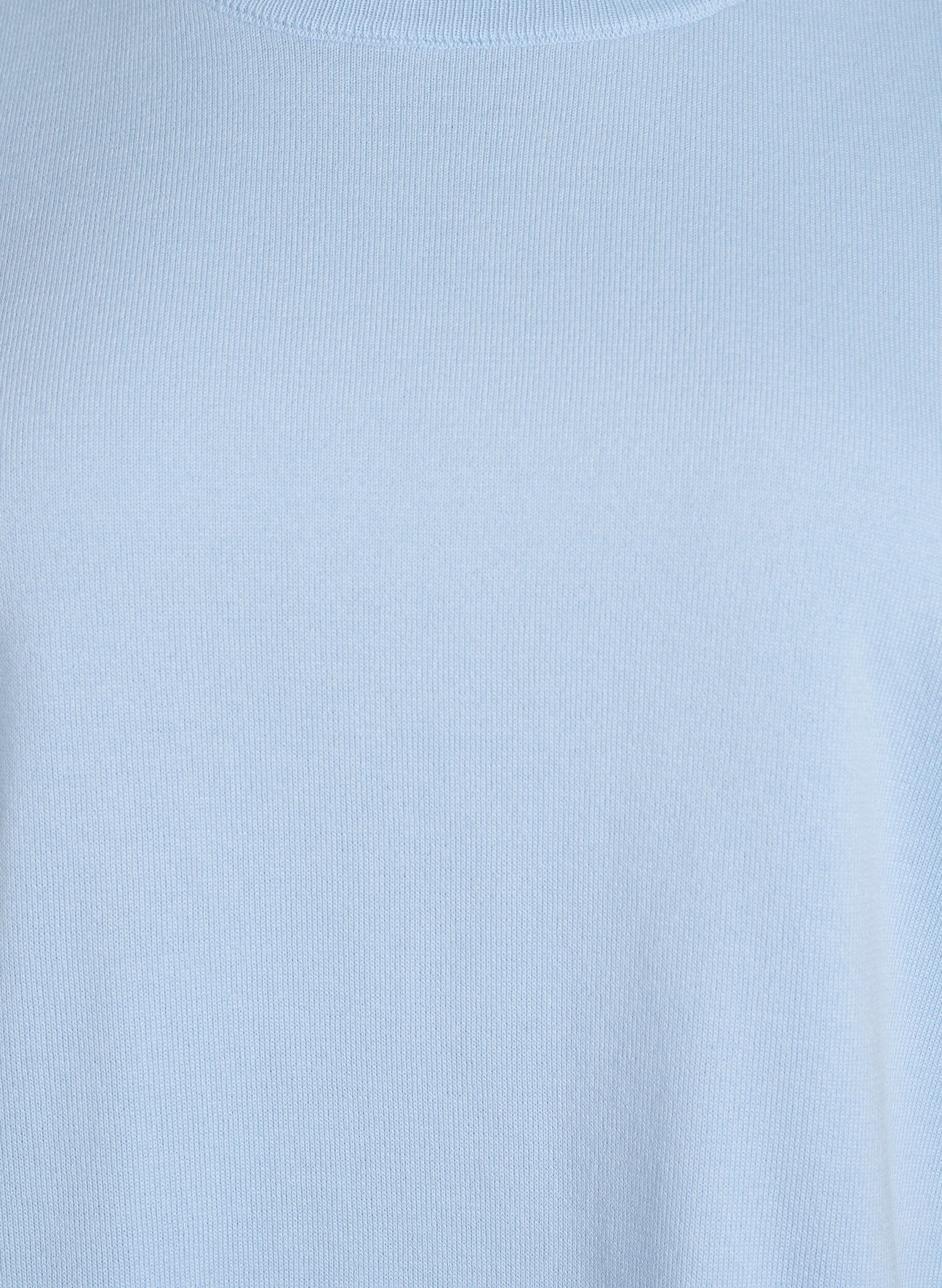 ZizziBlouse en fine maille &agrave; manches courtes, Bleu Clair, Packshot image number 2