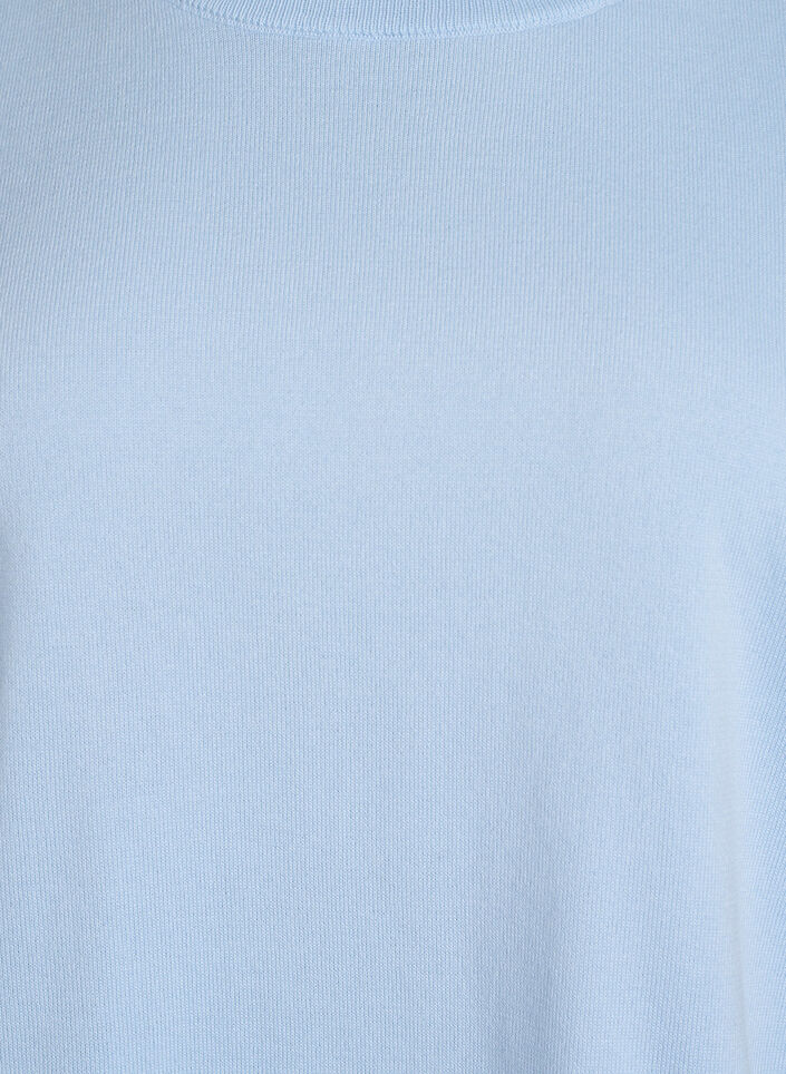 Blouse en fine maille &agrave; manches courtes, Bleu Clair, Packshot image number 2