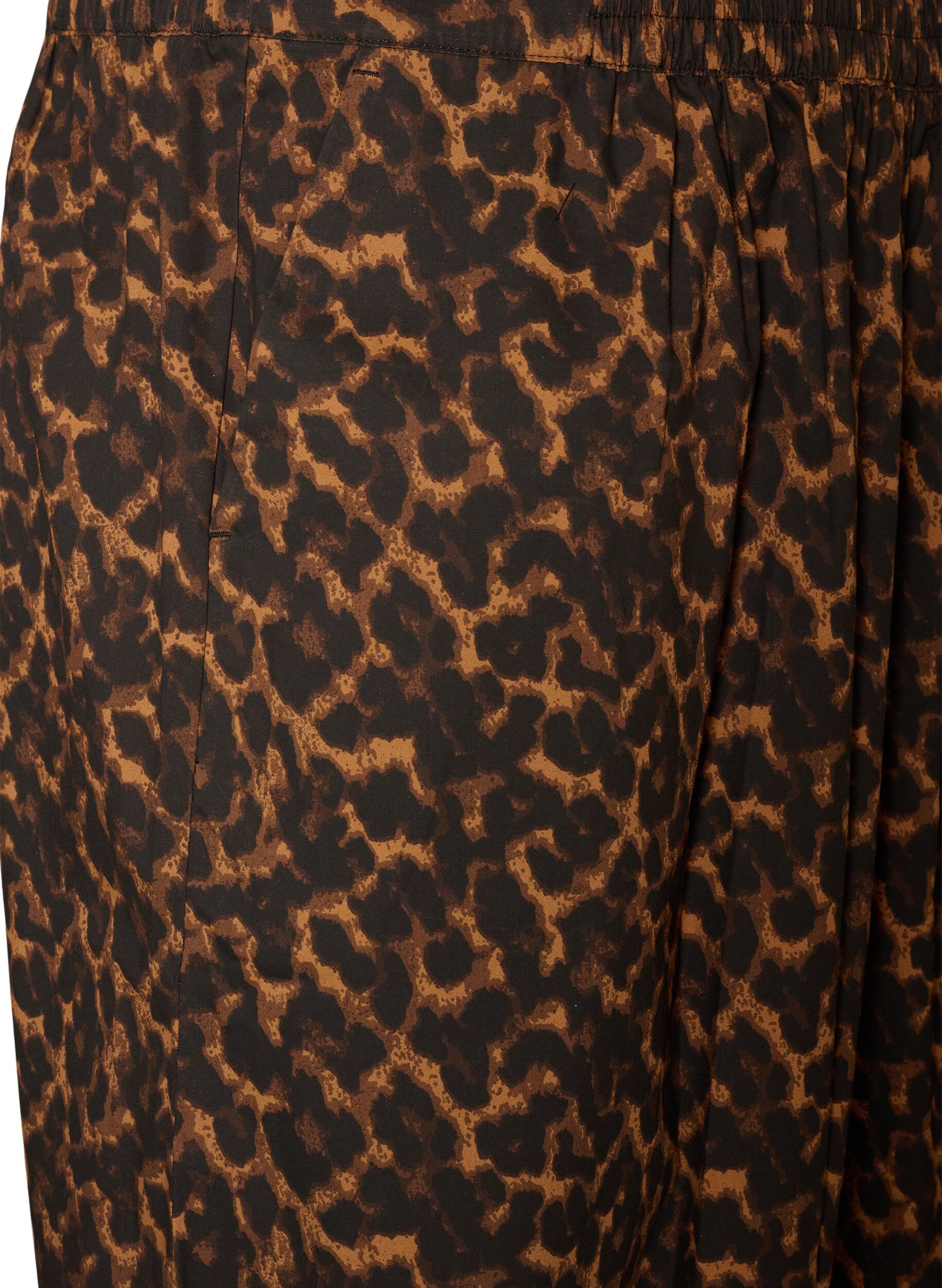 ZizziPantalon ballon &agrave; taille haute et imprim&eacute; int&eacute;gral, Marron, Packshot image number 2