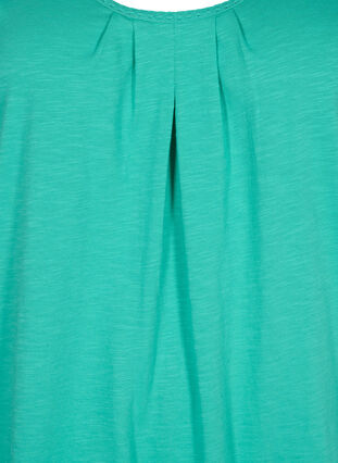 Top en coton avec bordure en dentelle, Aqua Green, Packshot image number 2