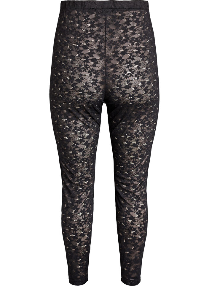 Legging en dentelle à taille haute, Noir, Packshot image number 1