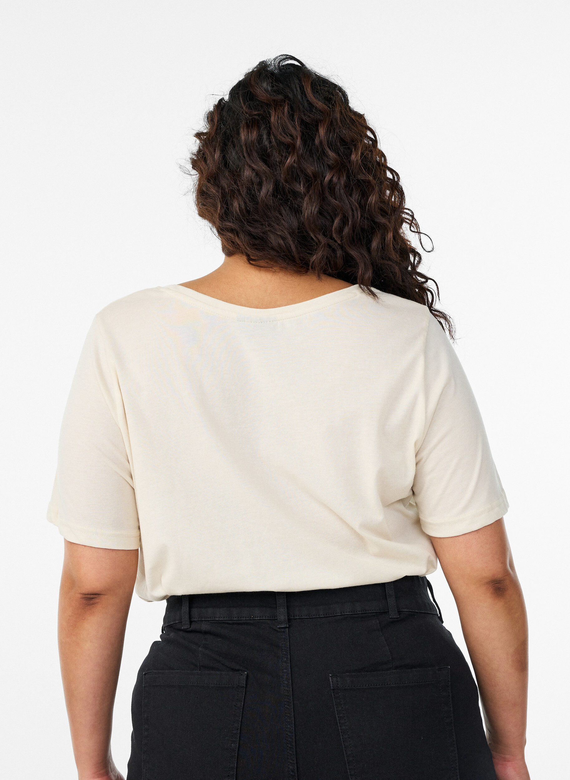 ZizziT-shirt imprim&eacute;, Vanille, Model image number 2