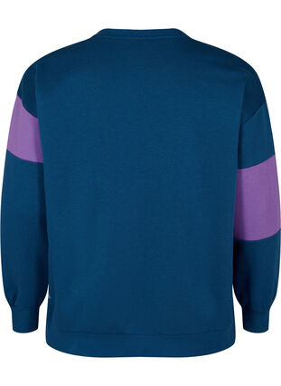 Sweat-shirt à imprimé sportif, Blue Wing Teal Comb, Packshot image number 1