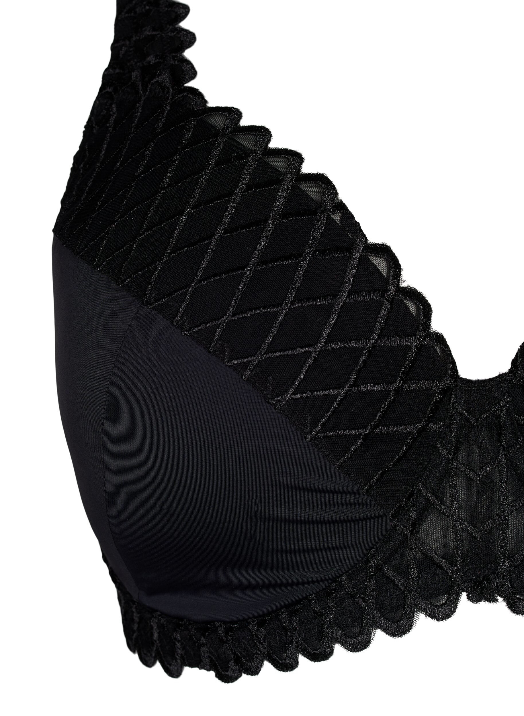 Zizzi Soutien-gorge rembourr&eacute; avec armature et d&eacute;tails en dentelle, Noir, Packshot image number 2