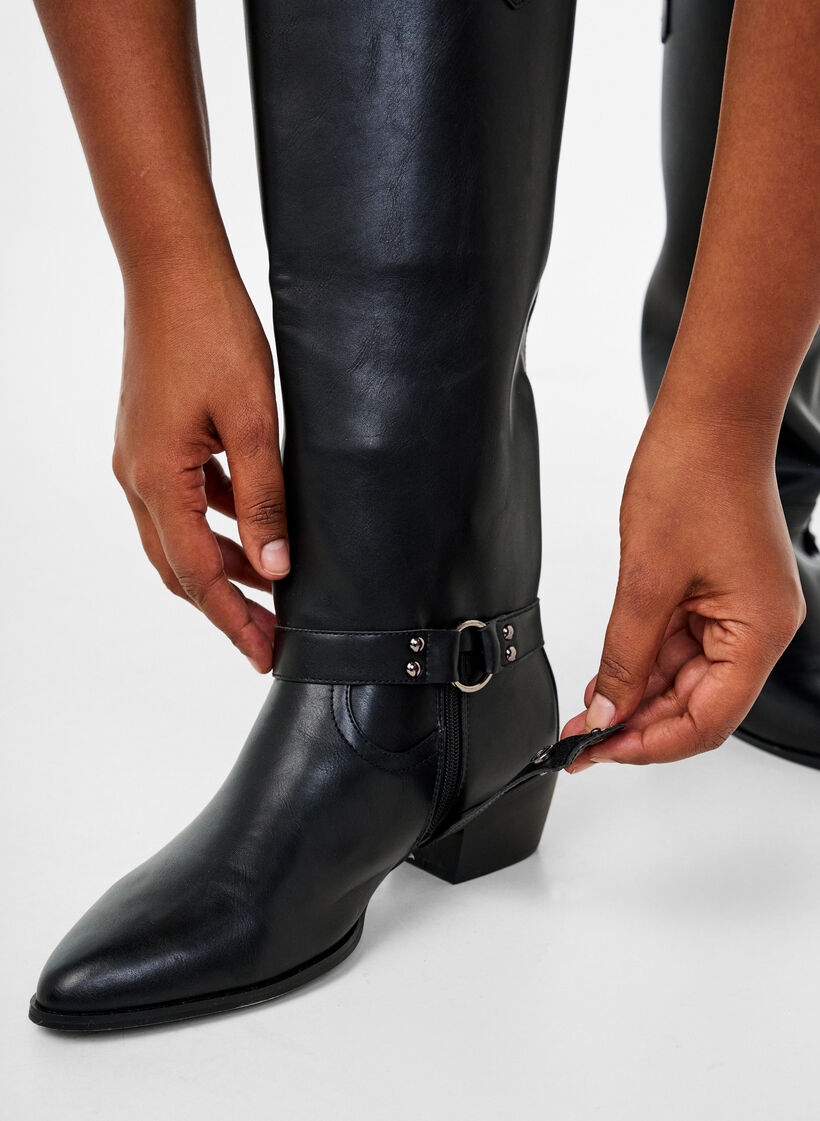 Botte haute avec tige amovible, Noir, Model image number 2