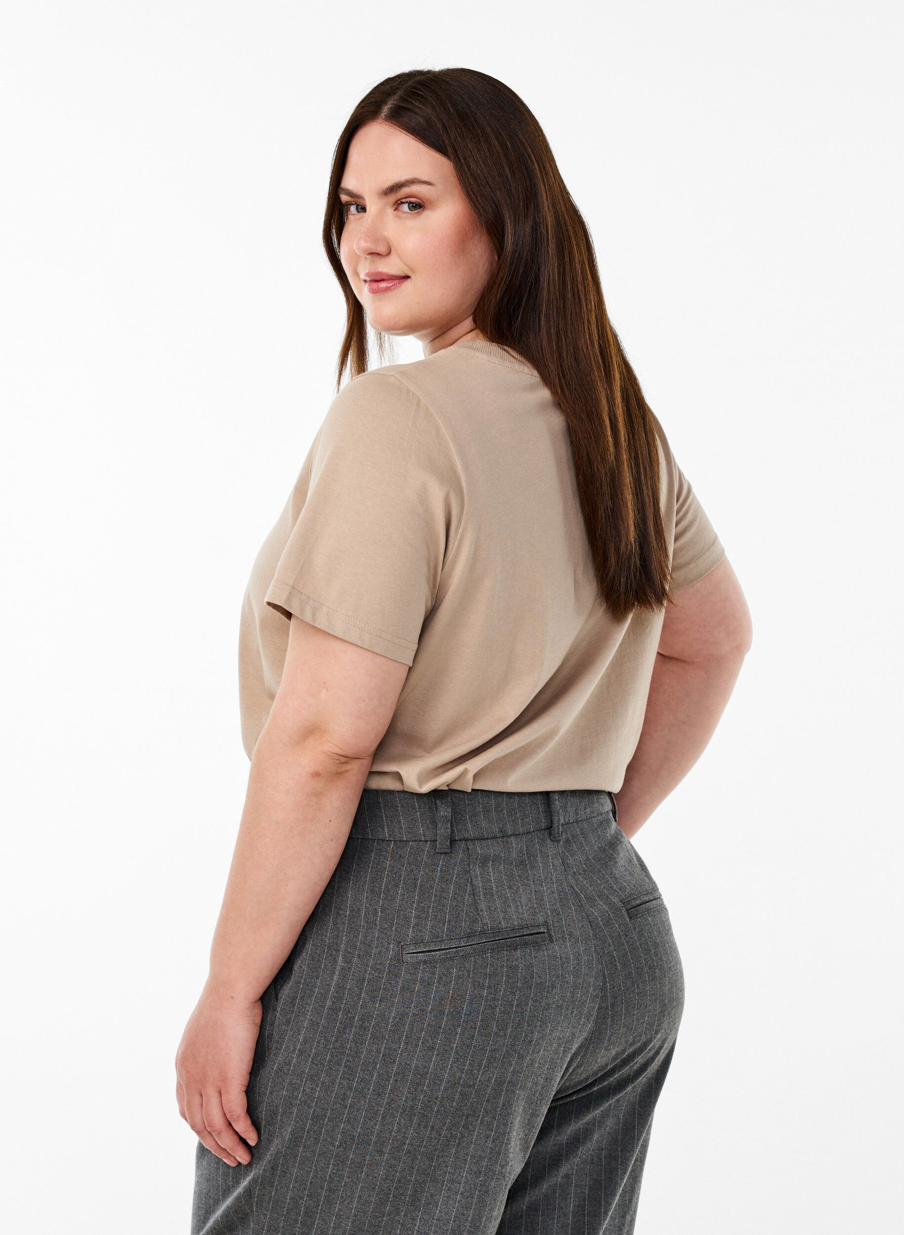 Zizzi T-shirt Eagle Eye, Beige, Model image number 2