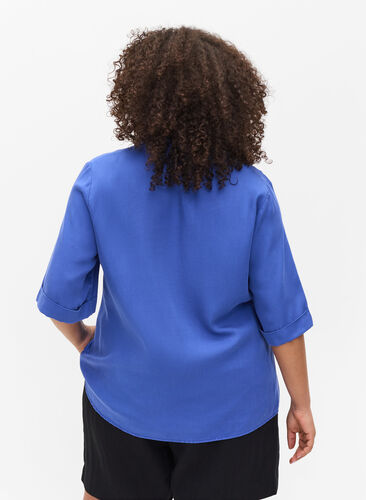 Chemise à manches courtes avec poches poitrine, Dazzling Blue, Model image number 1