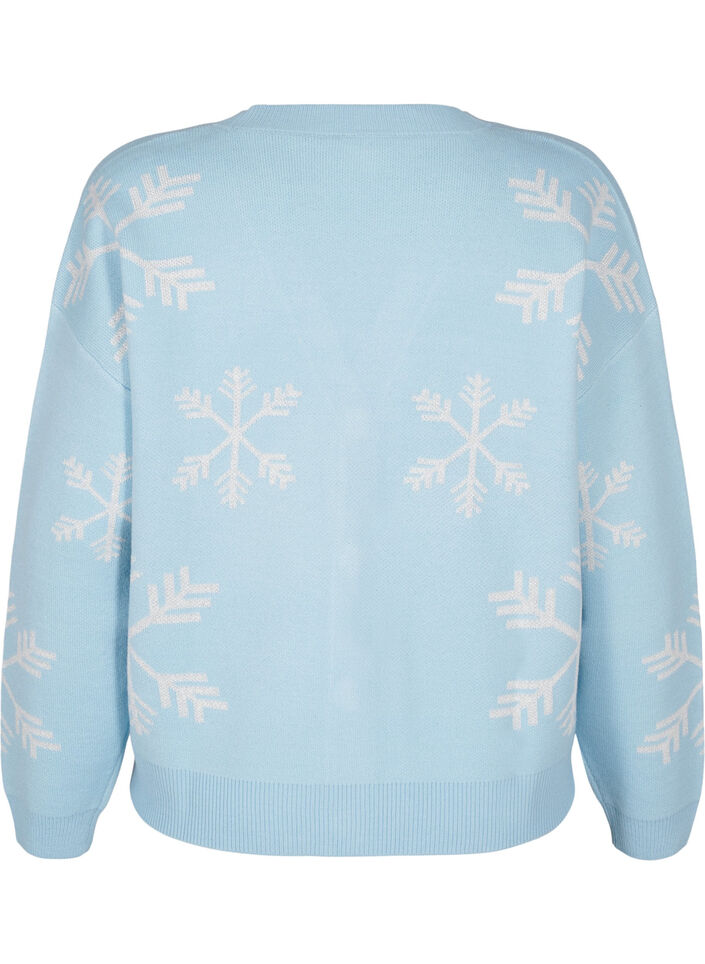 Cardigan tricoté de Noël, Cerulean Comb, Packshot image number 1