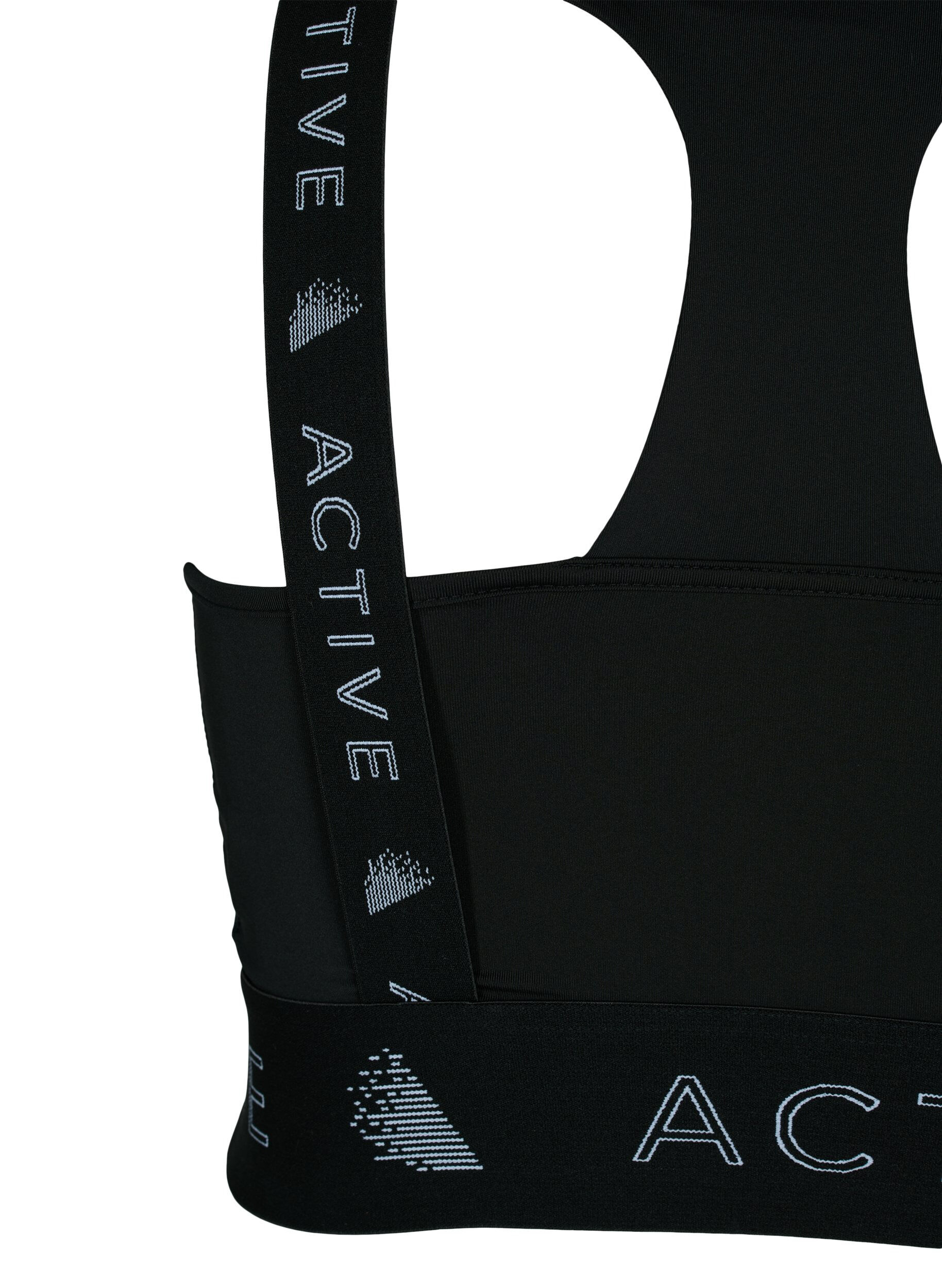 Zizzi Brassi&egrave;re de sport avec imprim&eacute; de texte, Black, Packshot image number 3