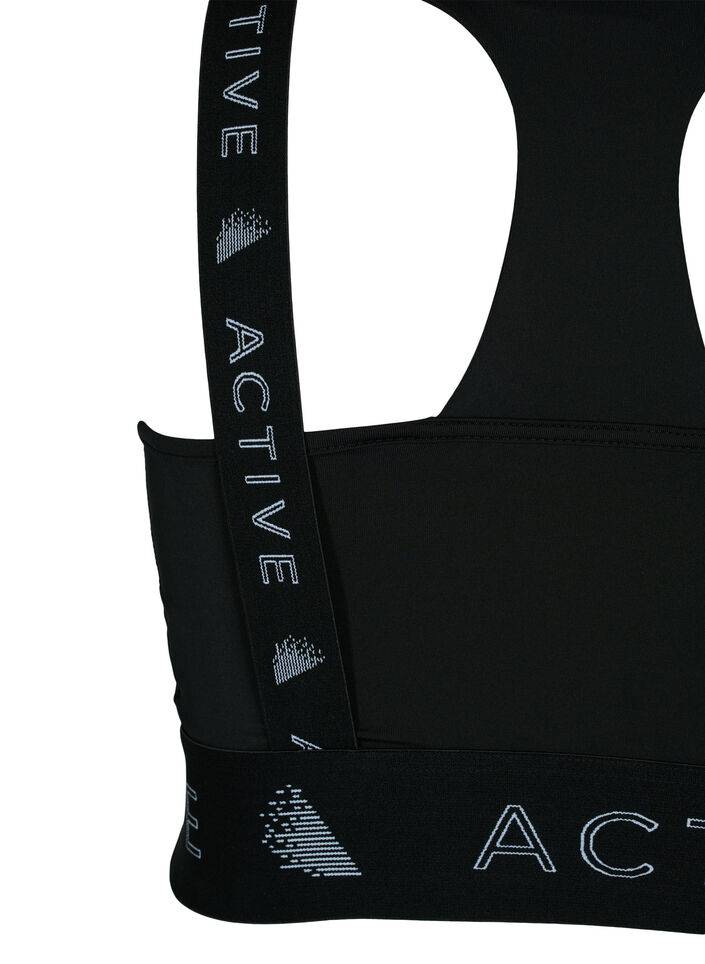 Brassière de sport avec imprimé de texte, Black, Packshot image number 3