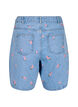 Shorts en jean avec des fleurs brodées, Bleu Clair, Packshot image number 1