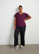 Loose training t-shirt with V-neck, Violet, Model image number 1