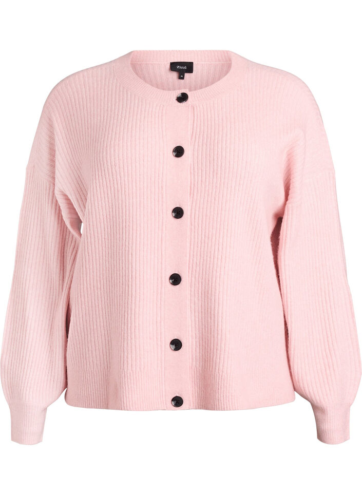 Cardigan en tricot c&ocirc;tel&eacute; avec boutons, Rose, Packshot image number 0