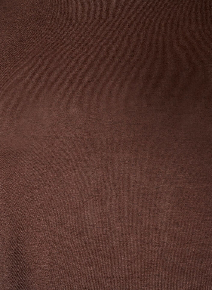 Chemisier &agrave; manches longues en laine et viscose, Marron, Packshot image number 2