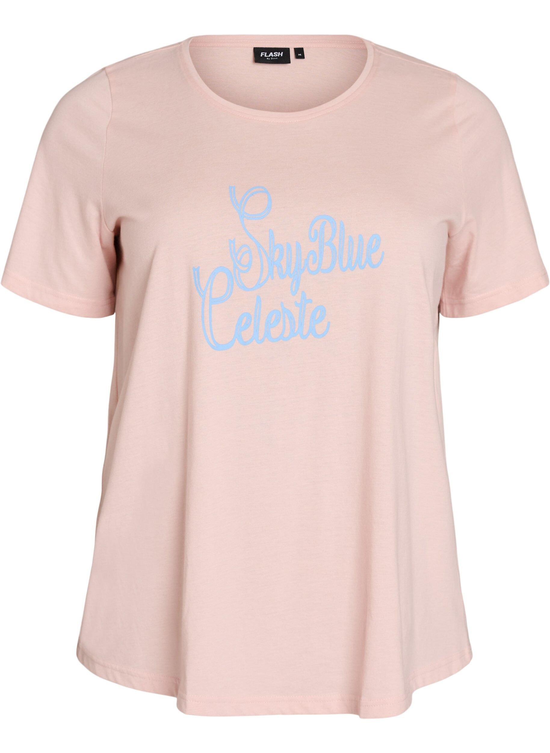 Zizzi T-shirt imprim&eacute;, Rose poudr&eacute;e, Packshot image number 0