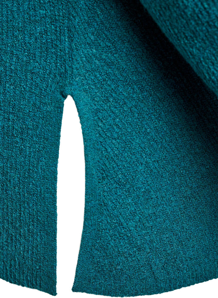 Pull en maille &agrave; motif diagonal et manches raglan, Vert, Packshot image number 3