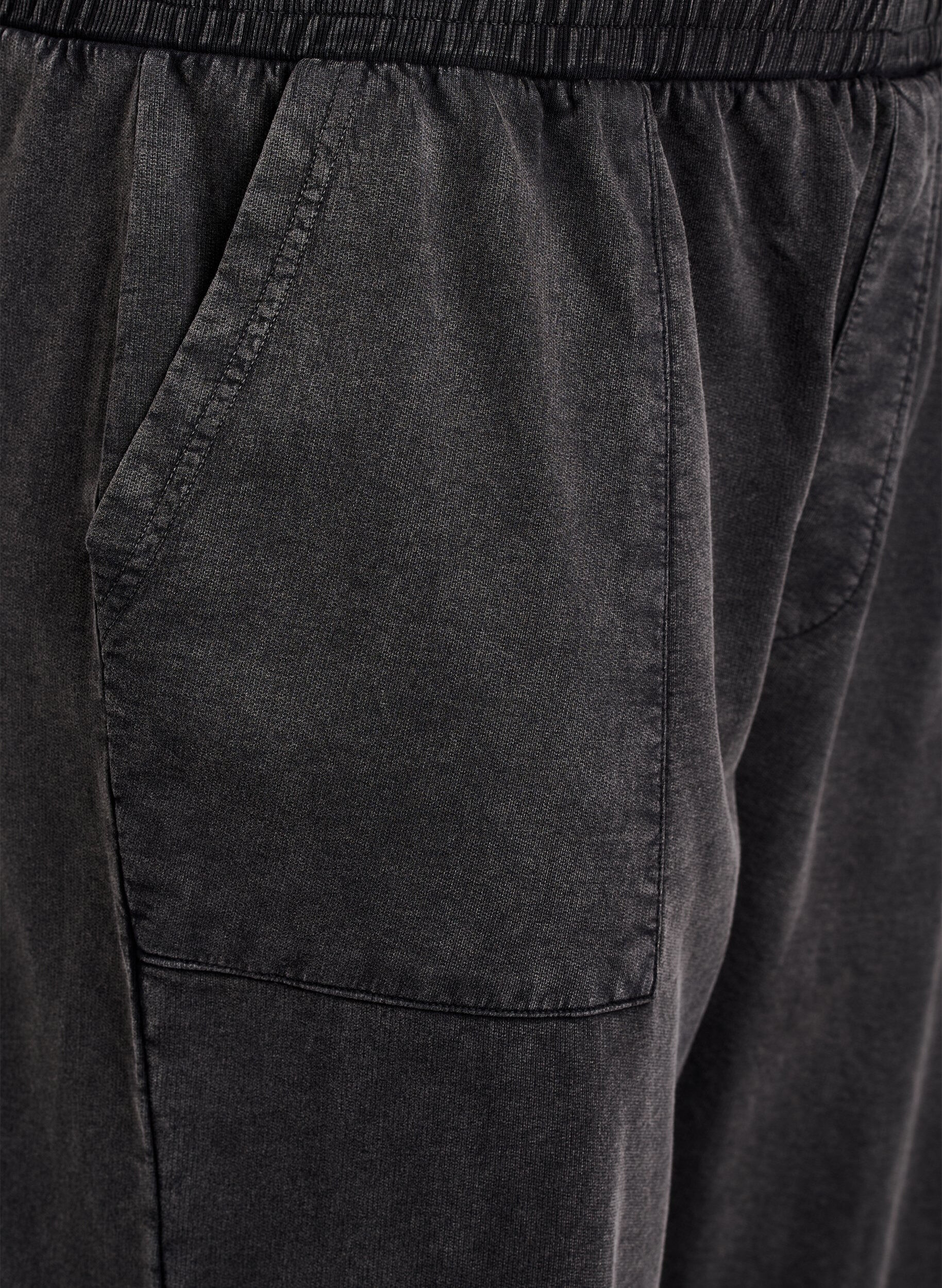 Zizzi Pantalon de jogging coupe ample &agrave; effet d&eacute;lav&eacute;, Gris anthracite, Packshot image number 2