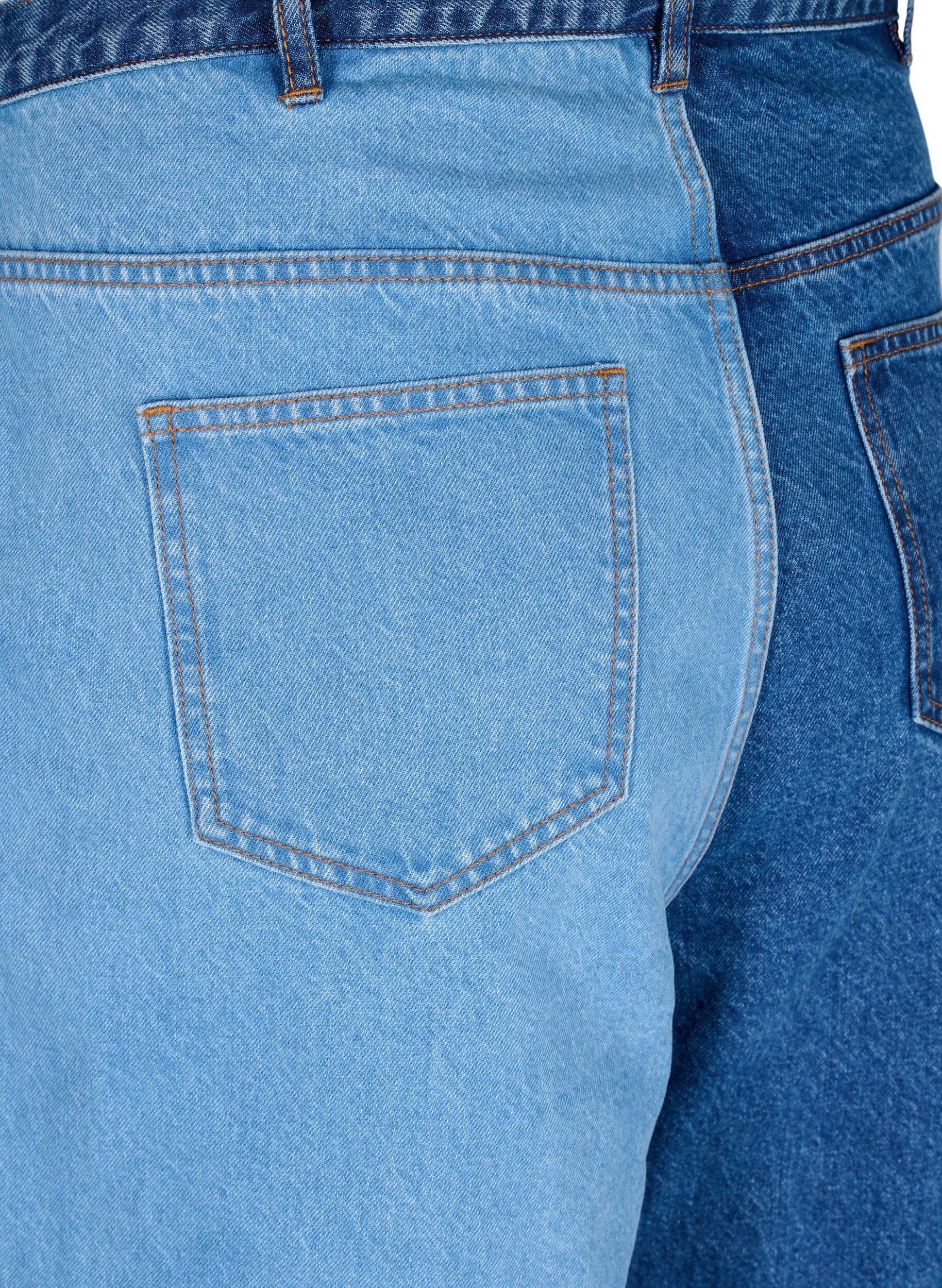 Zizzi Jeans bicolores Mille mom fit, Lt. B. Comb, Packshot image number 3